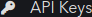 API Keys submenu in the left panel