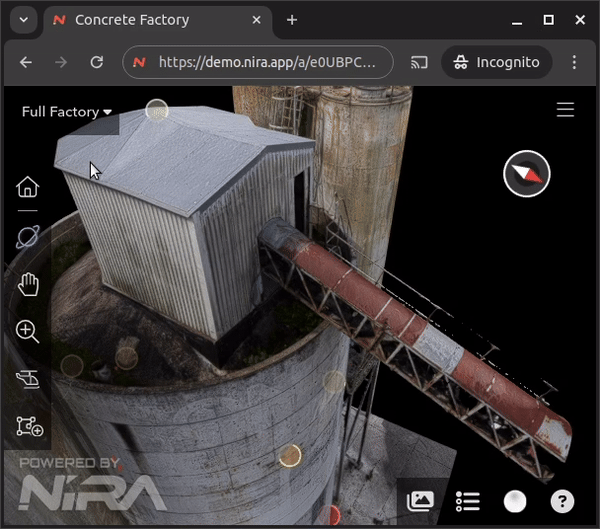 Selecting the Chute Only View Variant from the variants dropdown, which hides every object except the chute