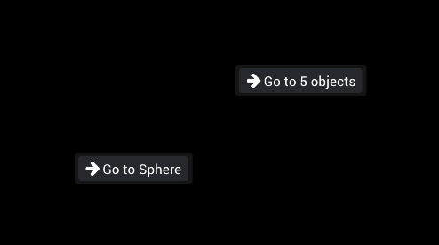 Go to 5 objects and Go to Sphere buttons in an otherwise empty view.