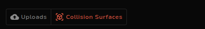 Uploads and Collision Surfaces tabs on the Jobs page