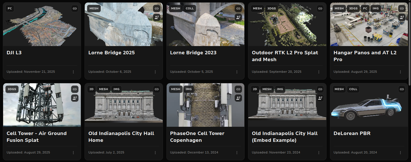 Asset list with COLL badges on two assets